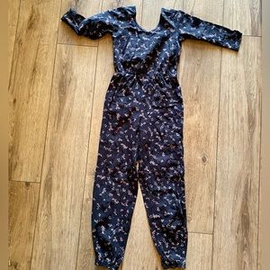 Alice and Ames Black floral romper jumpsuit EUC